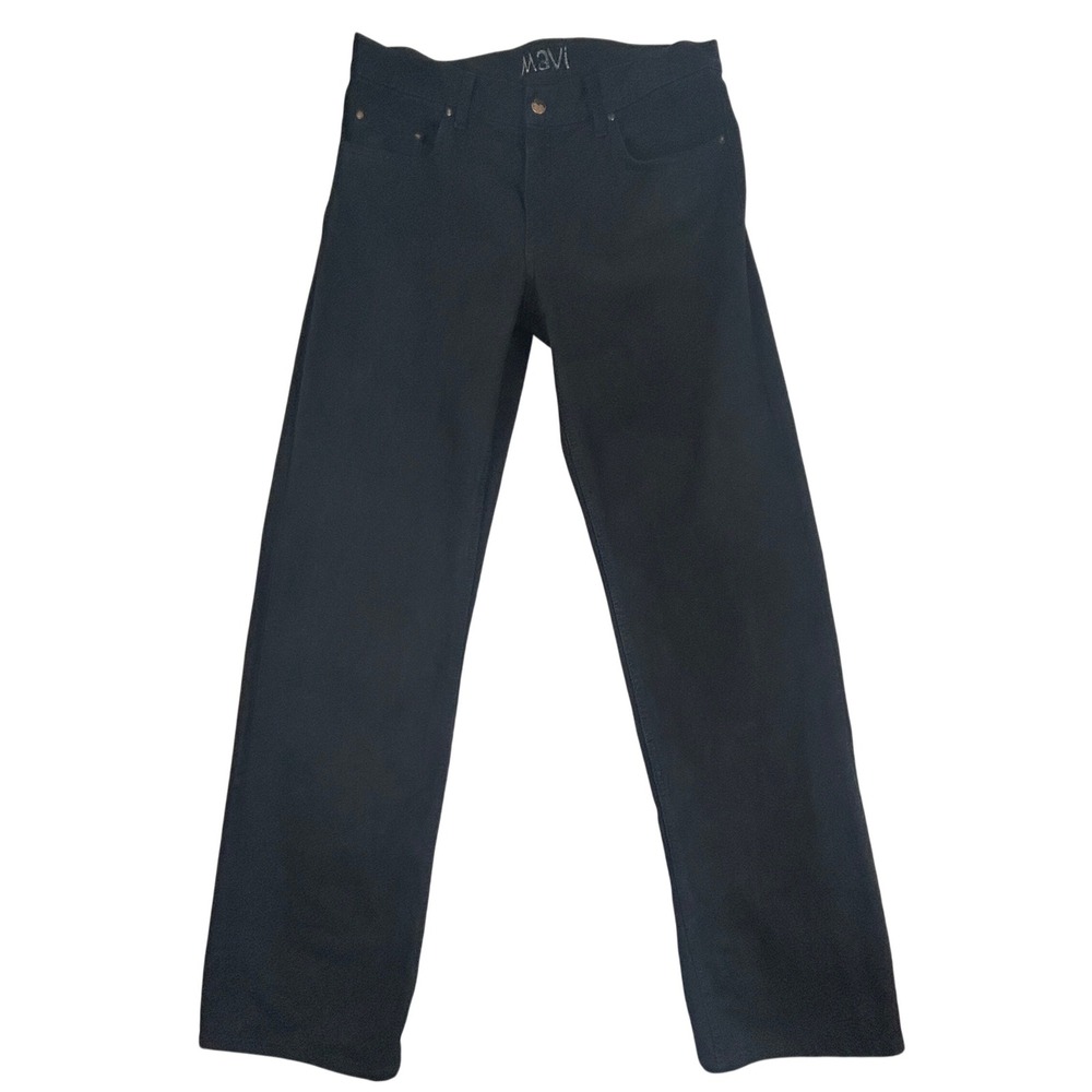 Mavi Jeans Mens 32x34 Marco 100% Cotton Mid Rise Straight Leg Black Rigid Denim